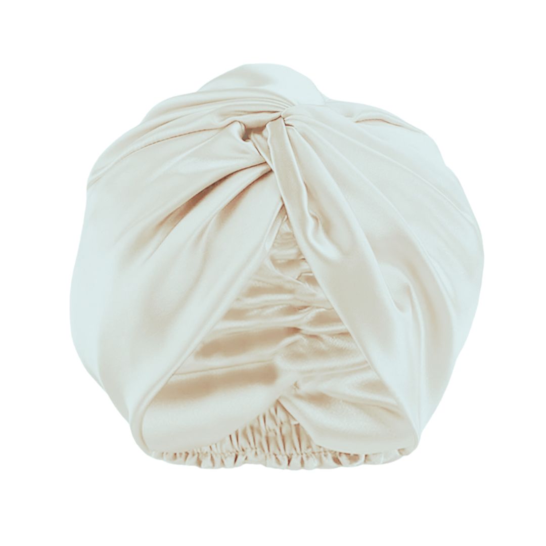 Bonnet de nuit en soie - satin - 22 mommes - cheveux soyeux et