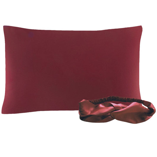 Pack - Silk pillowcase with zipper and Silk headband - 22 mommes