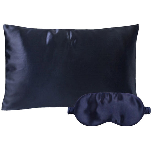 Pack - Taie d'oreiller en soie avec zipper et masque grand modèle - 22 mommes